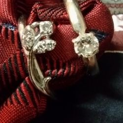 Vintage White Gold Diamond Engagement Ring set