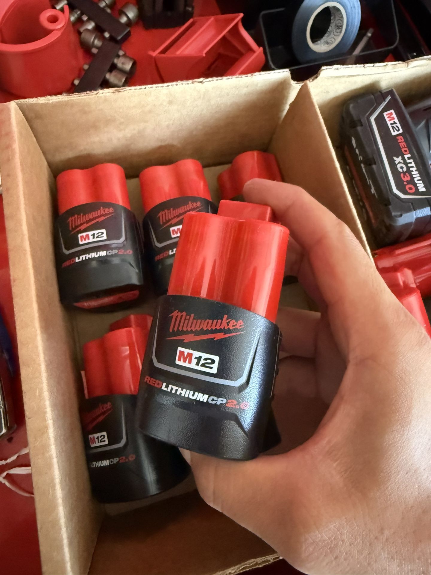Milwaukee M12 12-Volt Lithium-Ion 2.0 Ah Compact Battery ($30 each)