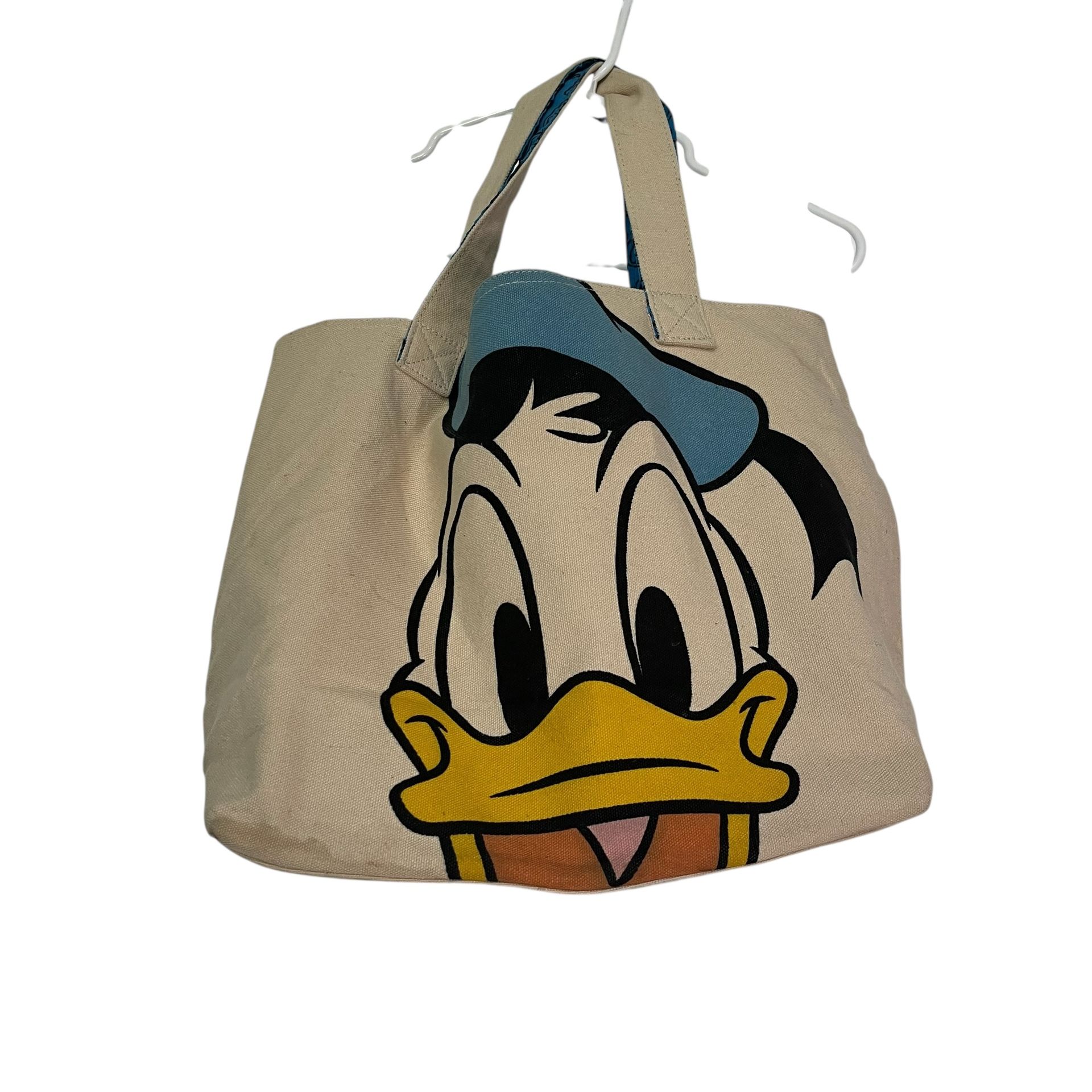 Disney Donald Duck Canvas Tote Bag Fabric Lined
