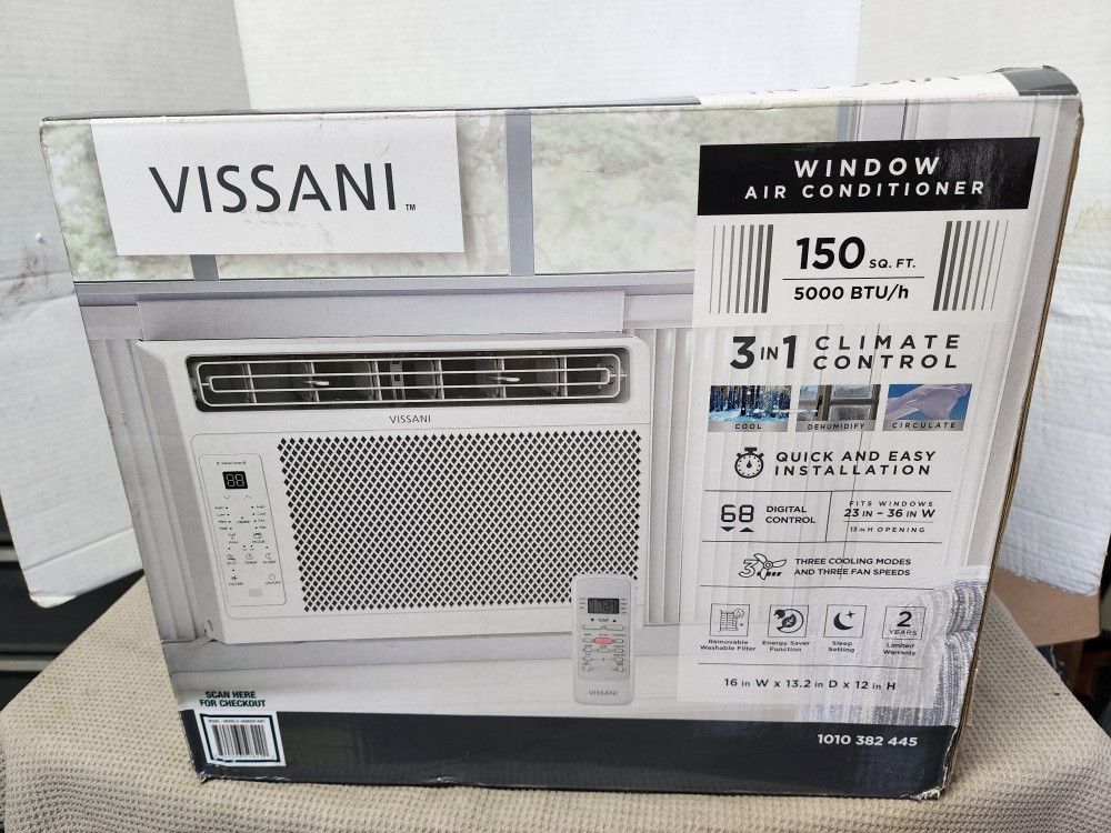 Vissani 5,000 Btu 3in1 Digital Air Conditioner W/ Remote Brand New (Price Is Firm)