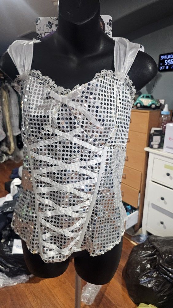 Flirty Top Halloween Costume White