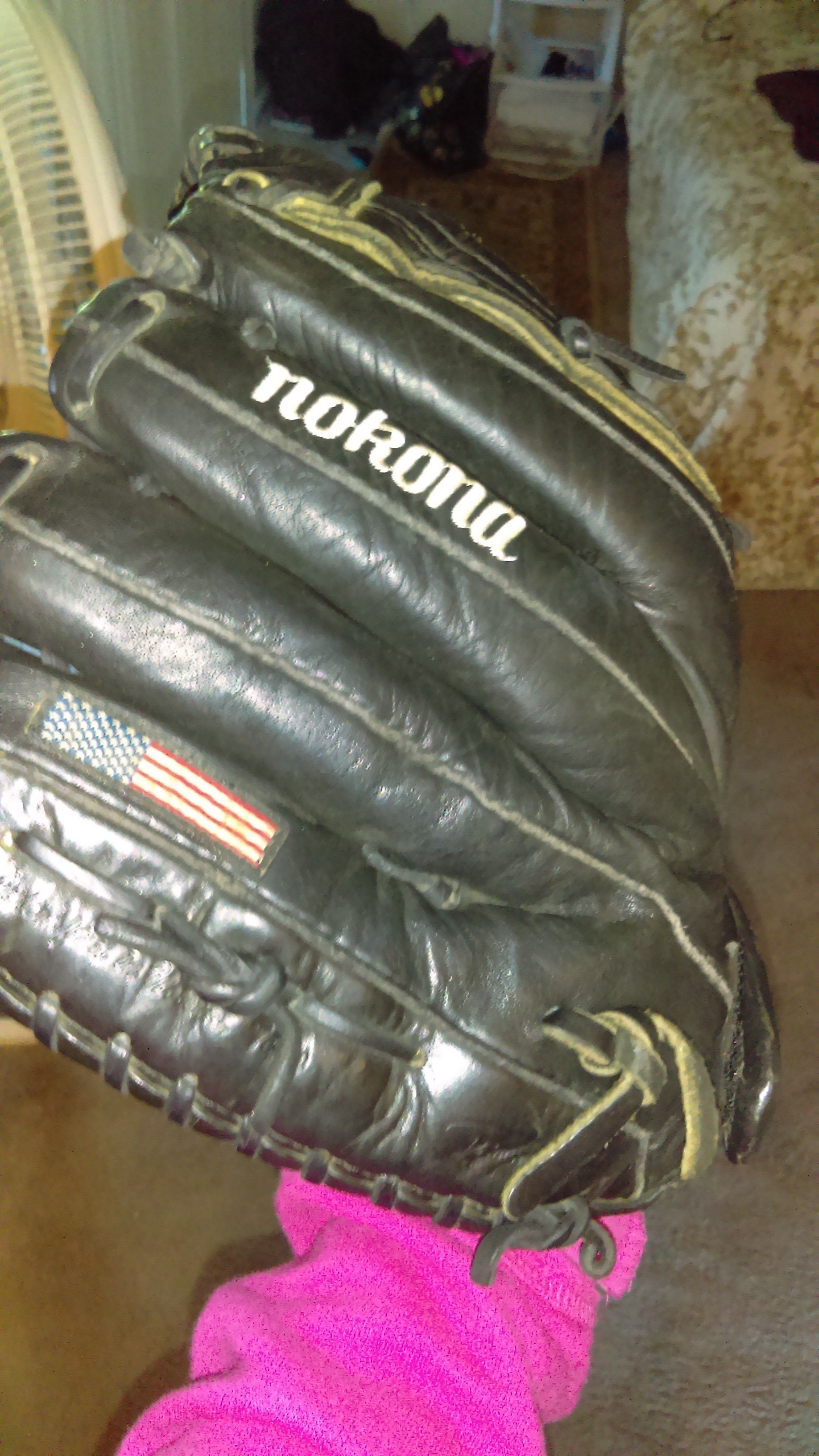 Nokano leather soft ball glove