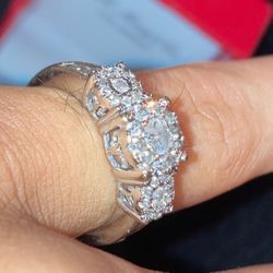 Engagement Ring Size 7 14k White Gold 3/4ct t.w Diamond 