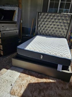 Tufted Upholstered Bed Frame with Mattress FREE DELIVERY TODAY