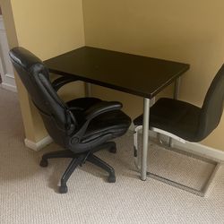 Table And 2 Office Chairs