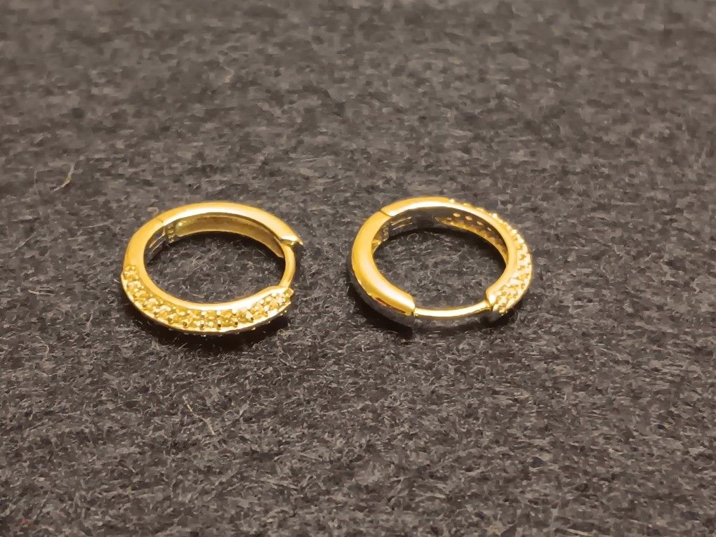Silver Earrings With 12 Stones