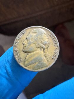 1944-P Jefferson War Nickel Rare chipped planchet