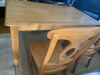 Dinette Set, Solid Oakwood, Table w/ 6 Chairs