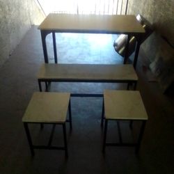 A Four Piece Marble Table