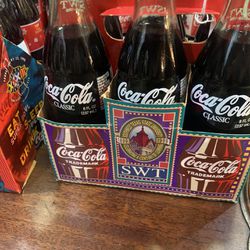 Vintage coke bottles. Dallas cowboys 1970s, southwest Texas, super bowl, Christmas, San Antonio spurs. 6 to 12.00 dollars each.  Johanna at Antiques a