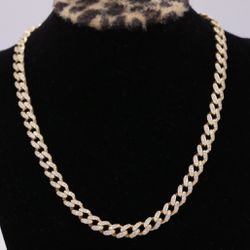 Womens 14k Gold Chain With Zirconia (Choker) / Oro 14k