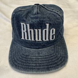 Rhude Washed Denim Logo Hat