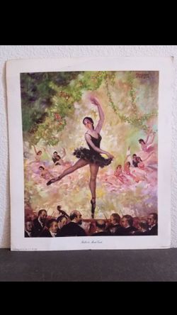 Vintage ballerina lithograph