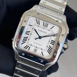 Authentic Cartier Santos WSSA0018 Men's Automatic Mechanical Watch Diameter 398