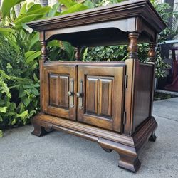 Solid wood nightstand end table accent cabinet