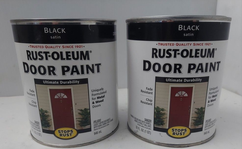 Rust-Oleum 238310 Front Door Oil Paint Black - 2 Quarts