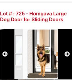 NEW IN BOX LARGE PET DOOR FLAP FOR SLIDING DOORS… EASILY FITS ON SLIDING DOOR TRACKS