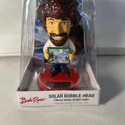 Bob Ross Solar Bobblehead Figure – Moves Under Light – New in Slightly Damaged Package