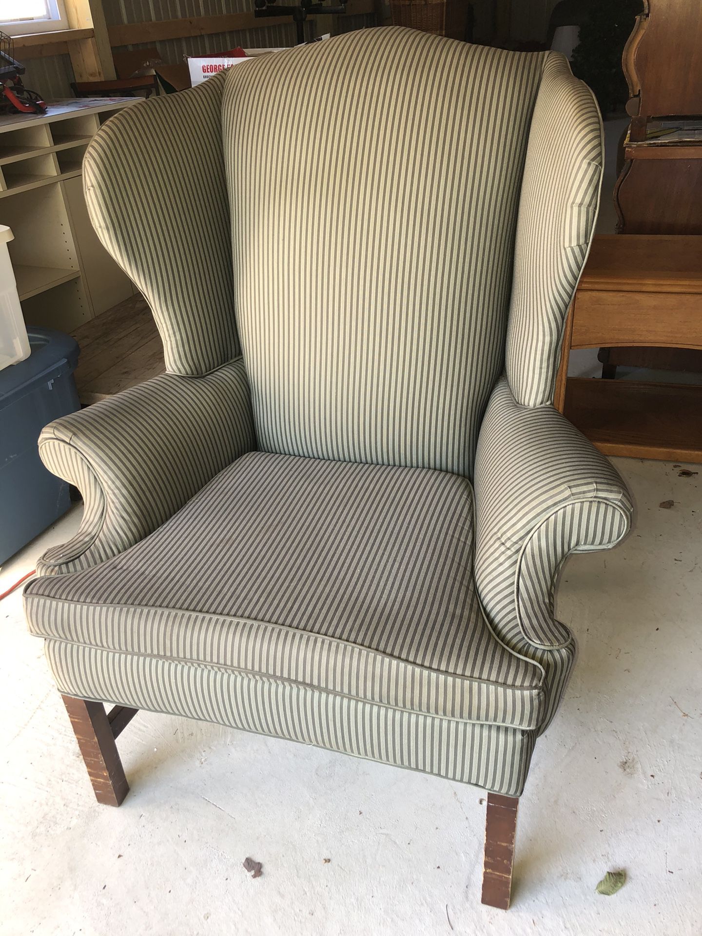 Green large wingback chair