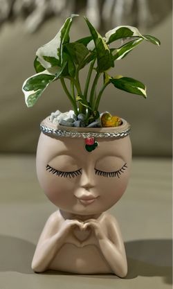 Pretty Girl Planter With N’Joy Pothos