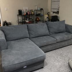 Large Foam Gray Sectional Sofa