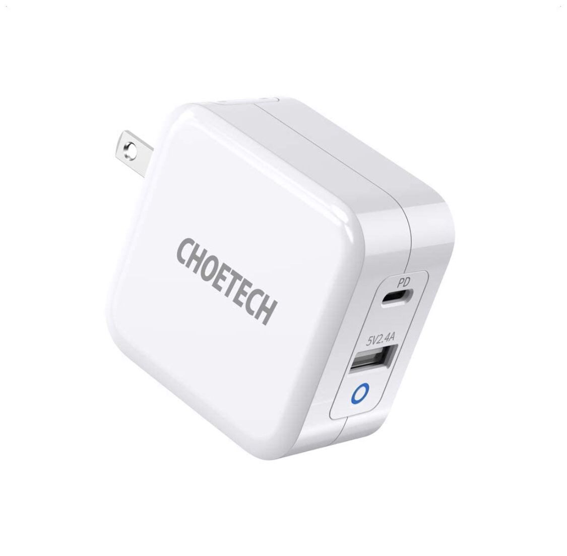 USB C Charger, CHOETECH 65W 2-Port PD Charger GaN Tech PD 3.0 Foldable Type C Wall Charger Adapter Compatible with MacBook Pro/Air, iPad Pro, iPhone