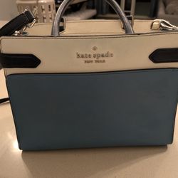 Kate Spade Blue And White Leather Purse