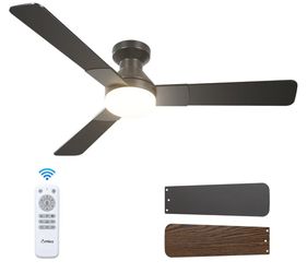 ventilador de techo de perfil bajo de 52 pulgadas con luz y control remoto