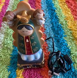 Virgin of Guadalupe Light-Up Figurine with Angels