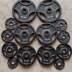 New! Olympic Weight Plate Set 255 lbs