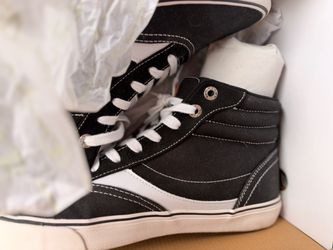 Black Canvas High-Top Sneakers