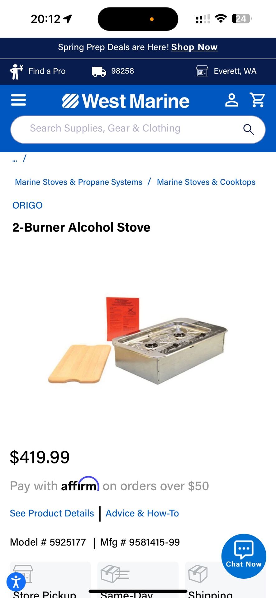 Marine 2-Burner Alcohol Stove