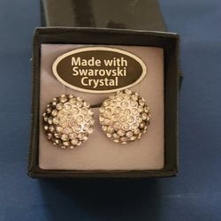 Post Earrings With Swarovski Crystals  