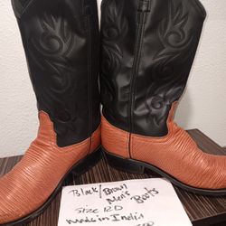 Men's Cowboy Boots  Black / Copper Color