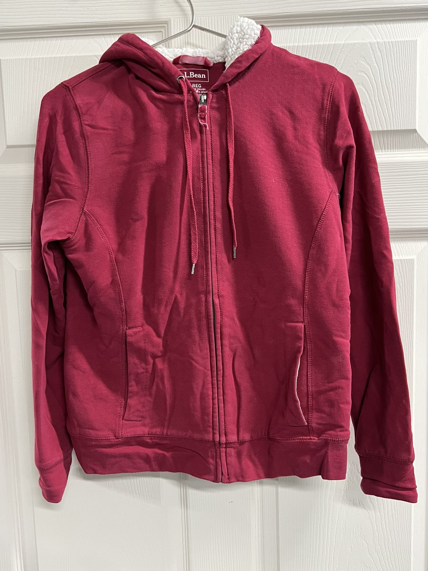 L.L Bean Womens Red  Sherpa Lined Zip Hoodie Jacket - Size XS - VGUC