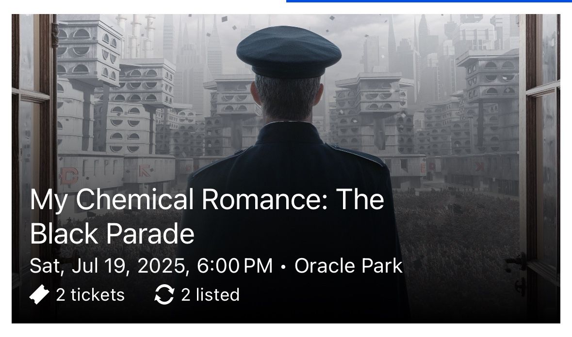 2 My Chemical Romance Tickets - SF - July 19