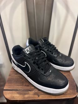 Nike Air Force 1 Low Shoes Mens Size 10.5 Black Leather Sneakers CQ0493-001