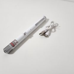 Red L. Beam Single-point L. Pointer Pen with USB Cable White