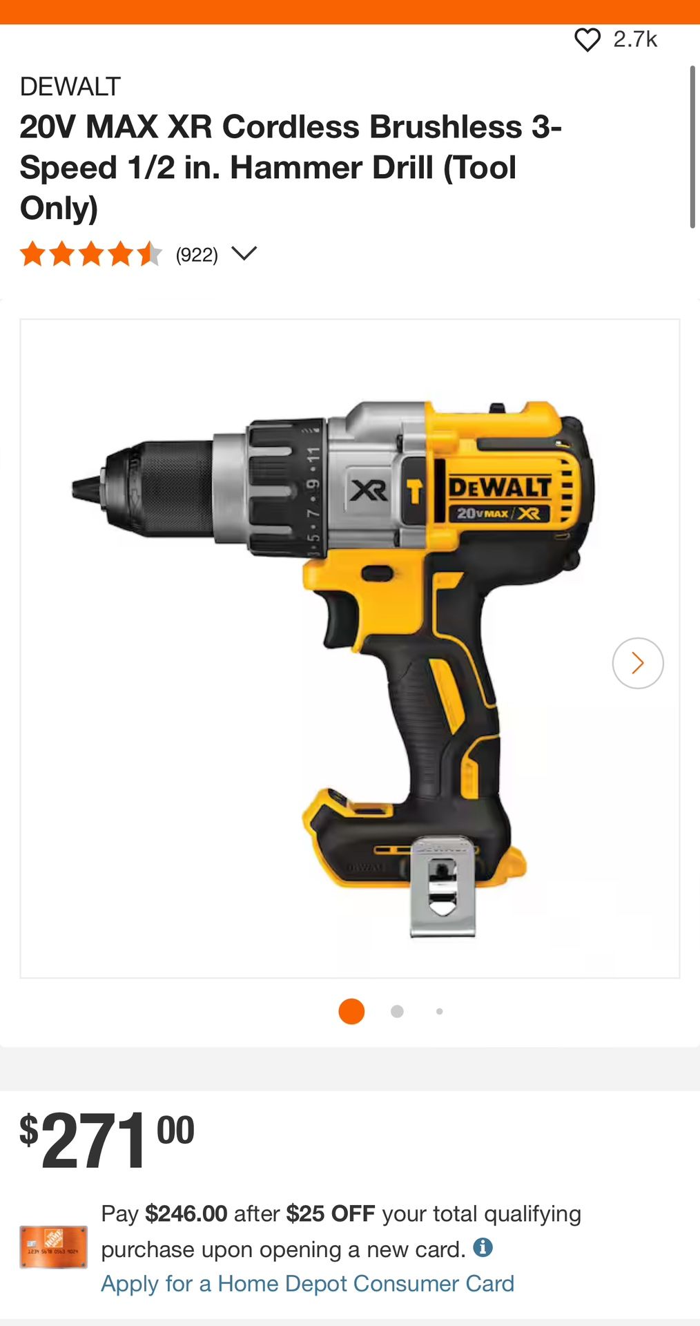 DeWalt XR Hammer drill