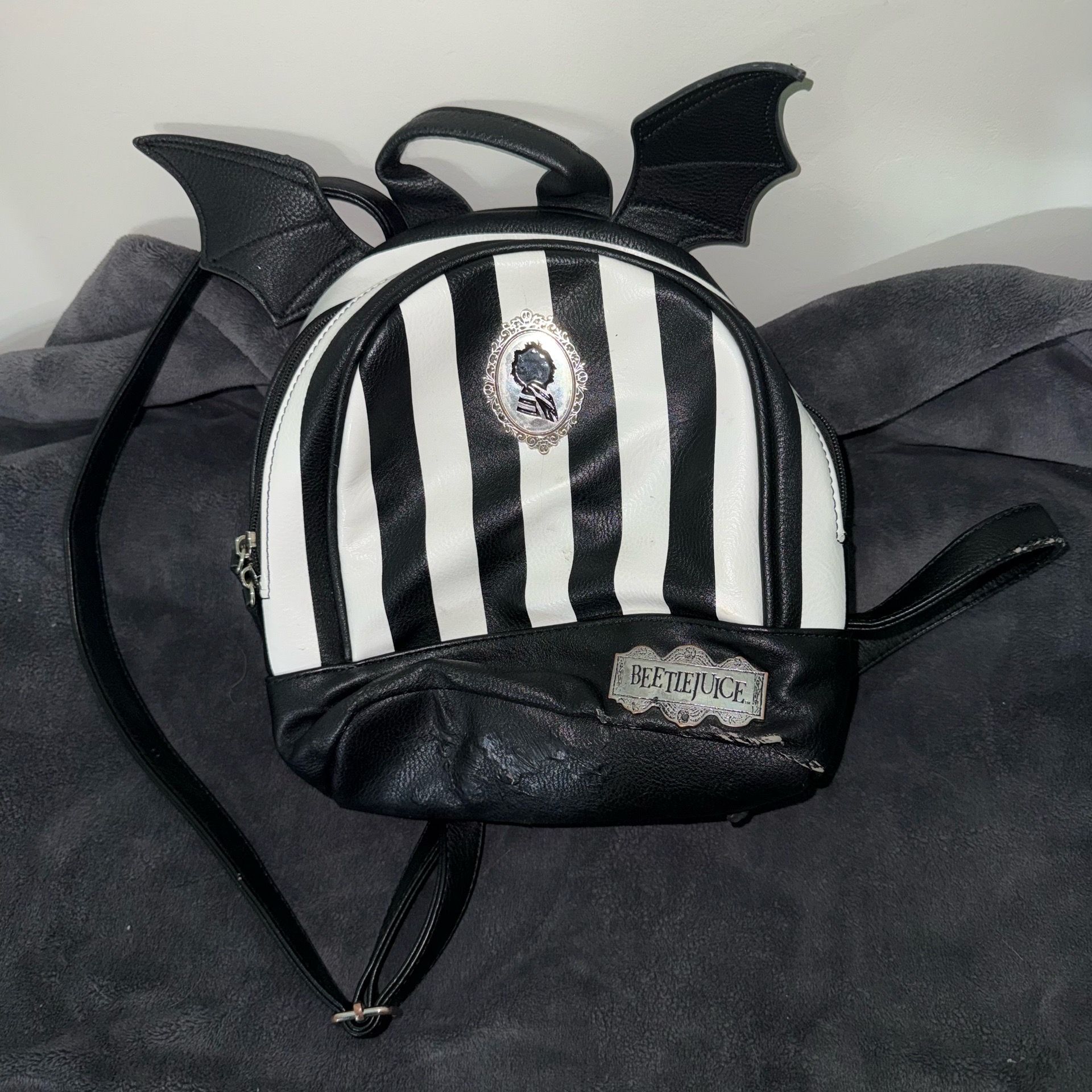 Beetlejuice Striped Mini Backpack - BoxLunch Exclusive