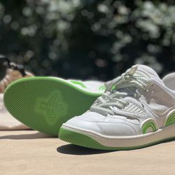 Gucci Demetra Green And White Basket Sneakers