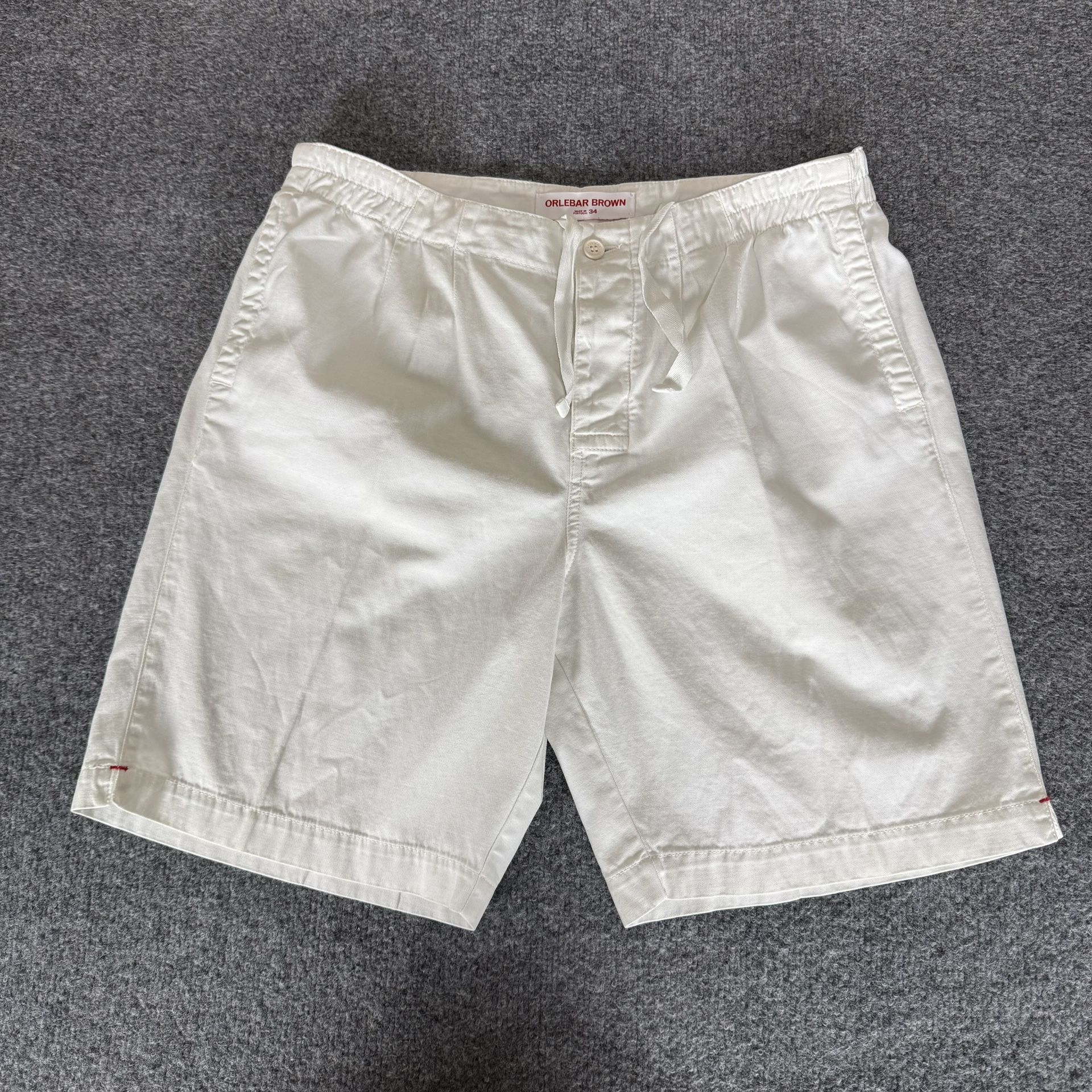 Orlebar Brown Swin Short Mens 34 White Button Fly Drawstring Beach Casual Resort