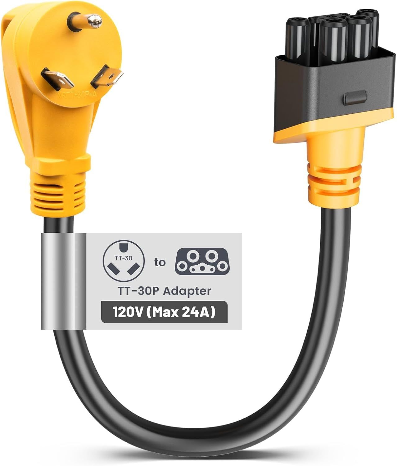 MECMO NEMA TT-30 Adapter for Tesla Gen 2 & 3 Mobile Charger, 24Amp 120V, RV TT-30P Adaptor for Gen II Mobile Connector, for Tesla Motors Model 3/Y/S/X