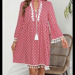 Red And White Summer Dress 