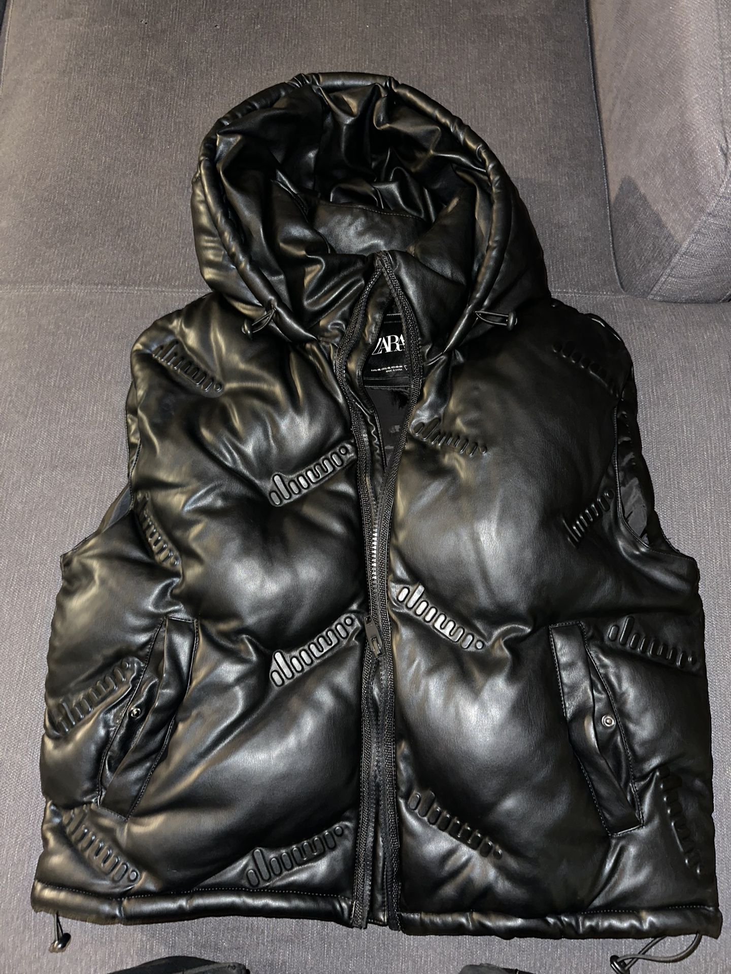 Zara Puffer Vest Leather