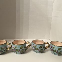 silvestri bunny in the garden teacup and saucer set of four by elaine voghelle