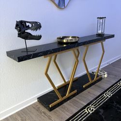 gold and black table 