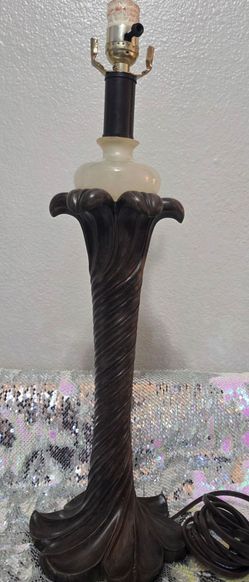 24" Traditional Table Lamp Base - Ivory Faux Marble (No Shade)