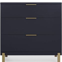 Delta Children Hendrix 3 Drawer Dresser, Midnight Grey/Bronze

