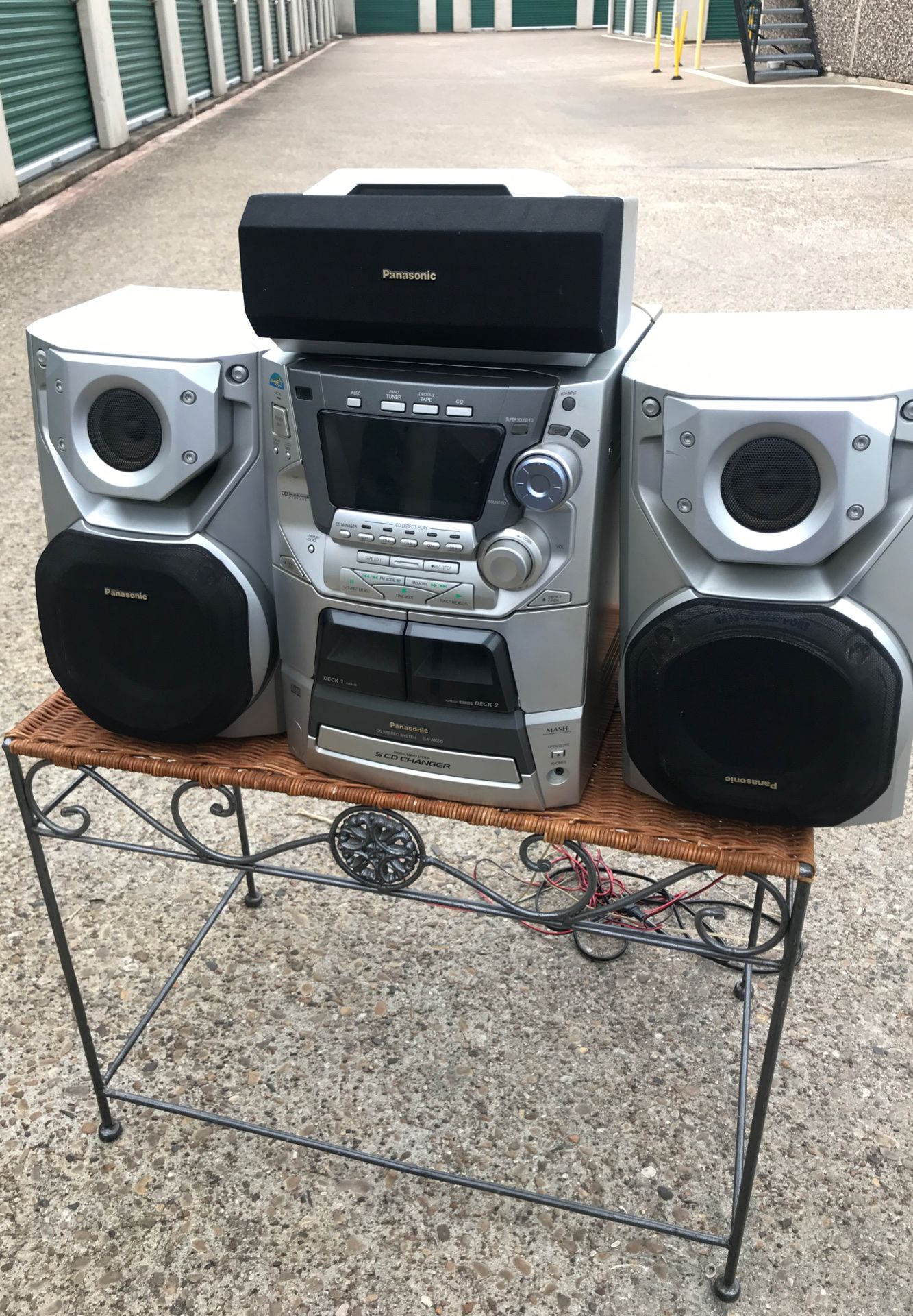 Panasonic Home Stereo System 5 CD Changer Dual Cassette Radio